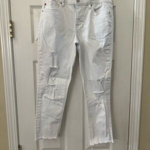 Hudson Natalie Slim Jeans/ White Distressed Jeans